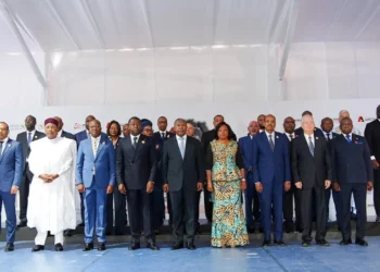 African leaders and officials at the Luanda Summit on Financing Infrastructure Development in Africa, standing together for a group photo after pledging billions for regional projects.