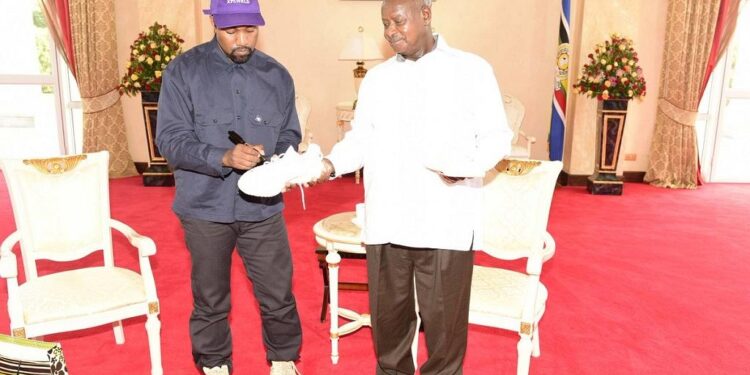 Kanye West in Uganda, meets Museveni