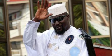 Guinean coup leader Mamady Doumbouya delivers a speech in Conakry after being cleared to contest the December 2025 presidential election.