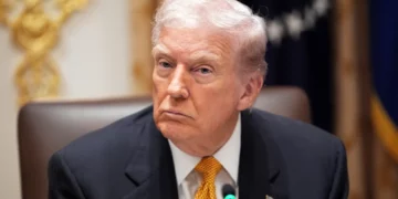 US President Donald Trump during a meeting at the White House.