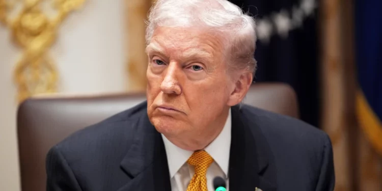 US President Donald Trump during a meeting at the White House.