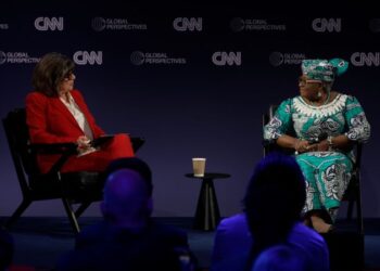 World Trade Organisation Director-General Ngozi Okonjo-Iweala speaks with CNN’s Christiane Amanpour during a Global Perspectives event in Geneva.