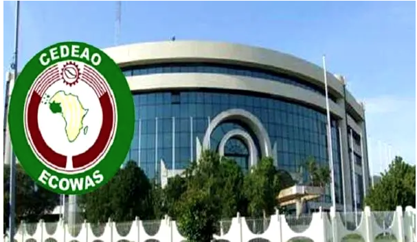 ECOWAS Commission headquarters in Abuja with the organisation’s logo displayed in front of the building