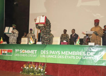 Military leaders of Burkina Faso, Mali and Niger sign founding documents at the first summit of the Alliance of Sahel States in 2023