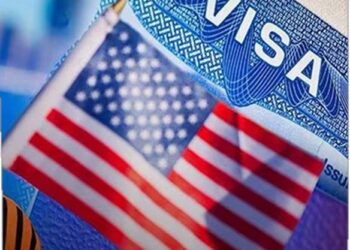US visa page with American flag symbolising higher visa costs for African travellers from 2026