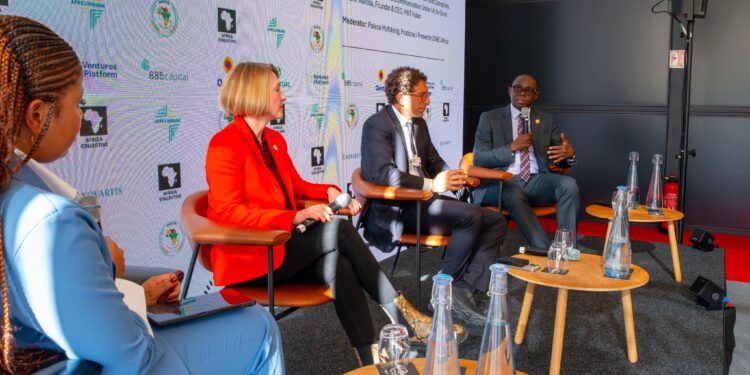 Panel discussion at Africa Collective Davos 2026 featuring Afreximbank’s Ekene Uzor speaking on digital trade infrastructure during the World Economic Forum