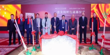 Officials attend the groundbreaking ceremony for Africa’s largest tyre factory in Driouch, Morocco, led by Goldensun Tyre