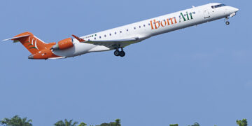 Ibom Air aircraft taking off from Uyo as Nigeria’s state-backed airline expands domestic aviation connectivity