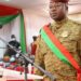 Former Burkina Faso interim president Paul-Henri Sandaogo Damiba attends a military ceremony in Ouagadougou following his 2022 coup
