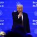 US President Donald Trump gestures while speaking during the signing ceremony of the Board of Peace at the World Economic Forum in Davos, Switzerland.