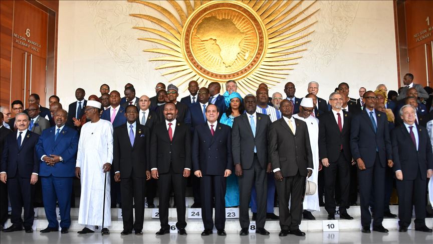 African heads of state pose for a group photograph at the African Union headquarters during a continental leaders’ summit in Addis Ababa