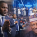 Aliko Dangote and Abdulsamad Rabiu pictured with Dangote Cement distributors at industry and corporate award events in Nigeria