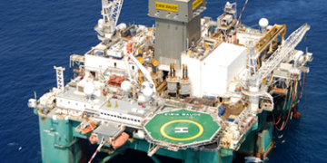 Offshore oil production platform at Ghana’s Jubilee Field operating in deepwater Atlantic waters