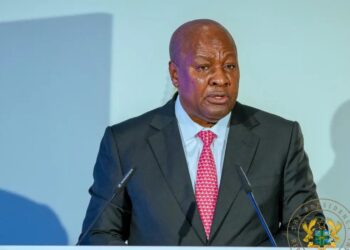 President John Dramani Mahama speaking at the World Economic Forum in Davos, Switzerland, during discussions on the Accra Reset initiative.