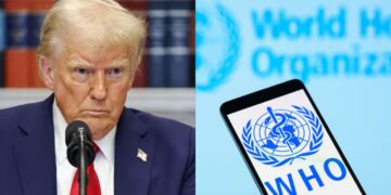 US flag outside World Health Organisation headquarters as WHO responds to America’s withdrawal decision