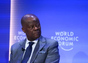 Nigeria’s finance minister Wale Edun speaking during a panel session at the World Economic Forum in Davos 2026.