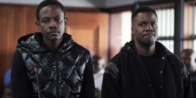 Bellarmine Chatunga Mugabe, son of former Zimbabwe president Robert Mugabe, appears in a South African court alongside co-accused Tobias Mugabe during attempted murder proceedings.