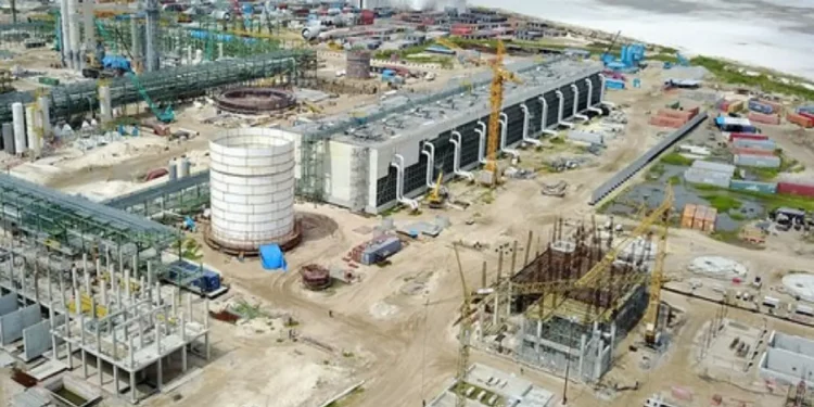 Dangote Refinery industrial complex in Nigeria showing large-scale refining infrastructure and construction facilities supporting African fuel production