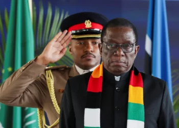 President Emmerson Mnangagwa at an official ceremony in Zimbabwe as political debate grows over proposed constitutional reforms and term extension plans
