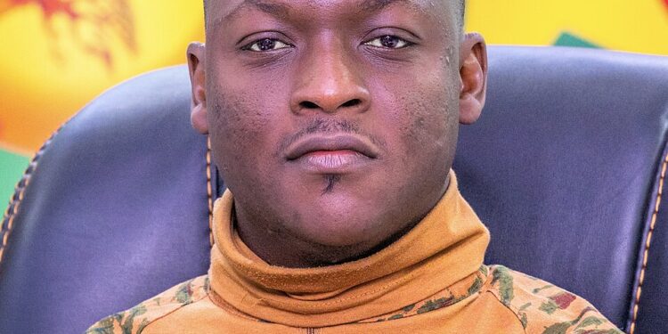 Burkina Faso leader during official address following US Trump health funding agreement