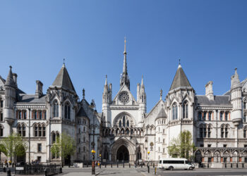 Exterior view of the UK High Court at the Royal Courts of Justice in London, where Libya has filed a $100m debt lawsuit against Zimbabwe