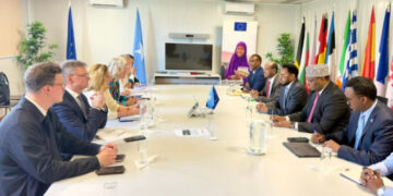 European Union and Somali government officials meet in Mogadishu to sign a €102 million budget support and reform financing agreement