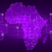 Digital map of Africa showing connected fintech and digital payment networks across the continent, symbolising Africa’s growing financial technology ecosystem.