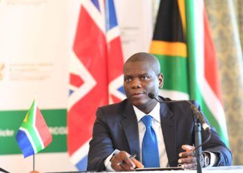 South Africa Foreign Affairs Minister Ronald Lamola speaks at a press briefing in Pretoria after the government summoned the US ambassador over remarks about the ‘Kill the Boer’ chant.