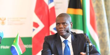 South Africa Foreign Affairs Minister Ronald Lamola speaks at a press briefing in Pretoria after the government summoned the US ambassador over remarks about the ‘Kill the Boer’ chant.