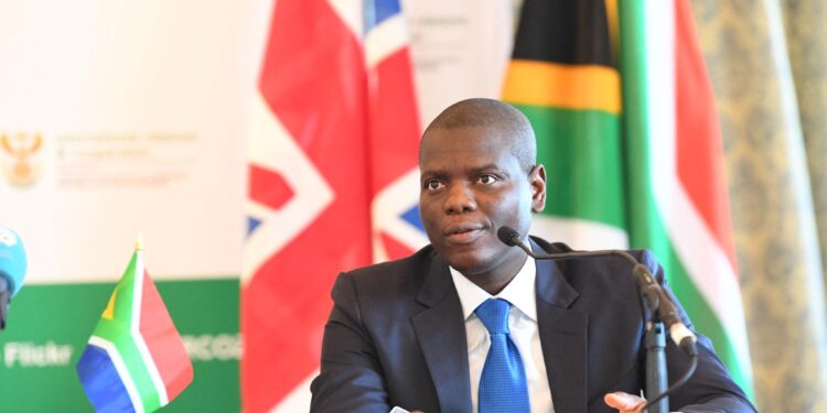 South Africa Foreign Affairs Minister Ronald Lamola speaks at a press briefing in Pretoria after the government summoned the US ambassador over remarks about the ‘Kill the Boer’ chant.