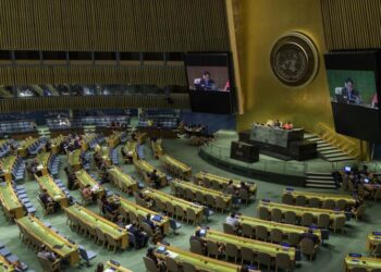 United Nations General Assembly chamber during vote on Ghana-led slavery reparations resolution in New York