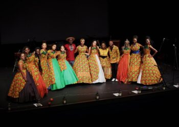African Choir of Norfolk performing in Kente cloth at Canterbury Cathedral during Archbishop Sarah Mullally installation