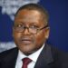 Aliko Dangote speaking at the World Economic Forum in Davos as Africa’s richest billionaire in the 2026 Forbes ranking