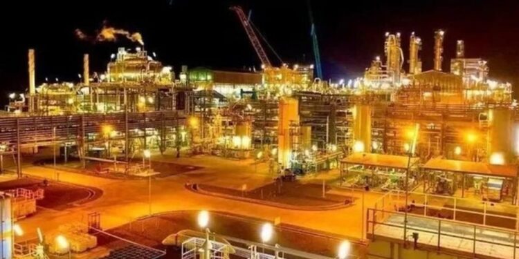 Dangote refinery at night in Lagos Nigeria with illuminated processing units and fuel infrastructure amid rising African demand
