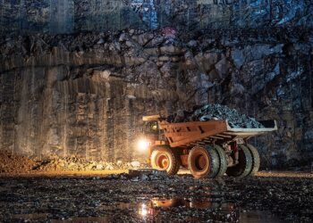 Heavy mining truck operating inside an open-pit mine, illustrating Ghana’s mining sector which generated record mineral royalties in 2025