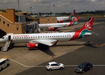 Kenya Airways aircraft parked at Nairobi airport as passenger demand surges amid Middle East war disruption