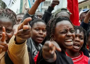 Young Kenyan protesters during 2024 Gen Z demonstrations in Nairobi demanding accountability and economic reforms