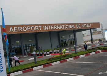 N’djili International Airport terminal in Kinshasa where authorities seized up to $3.5m in cash during a financial crime investigation