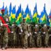 Rwanda Defence Force soldiers march during national ceremony amid US sanctions tensions