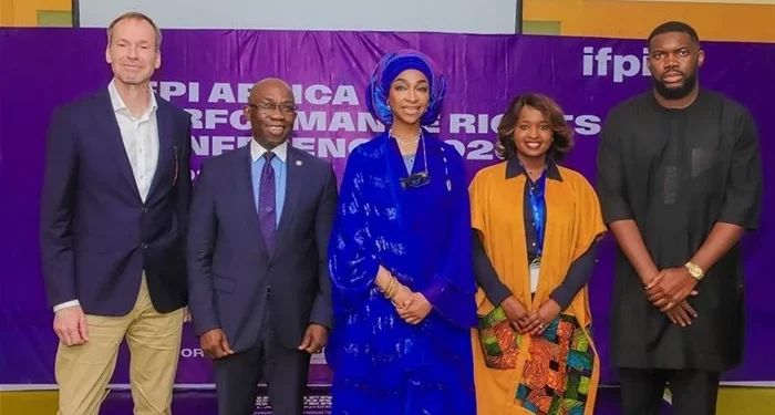 IFPI Africa Performance Rights Conference 2026 speakers including Lauri Rechardt, Dr John Asein, Hannatu Musawa, Angela Ndambuki and Tega Oghenejobo in Lagos