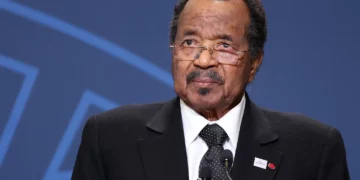 Cameroon President Paul Biya speaking at official event amid vice presidency reform debate