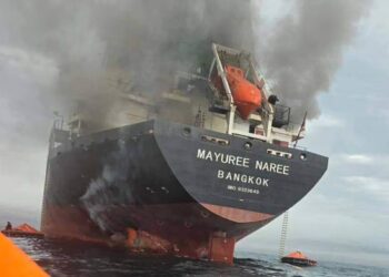 Cargo ship transporting oil through the Strait of Hormuz as global energy trade faces disruption from the Middle East crisis affecting Africa and Caribbean economies