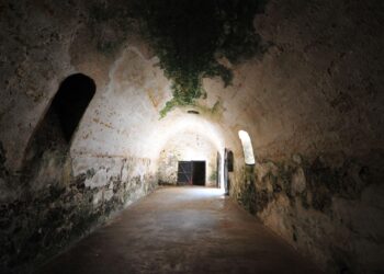 Interior view of the ‘Door of No Return’ passage at Cape Coast Castle in Ghana, a key site of the transatlantic slave trade
