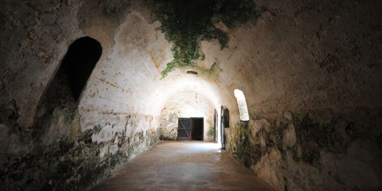Interior view of the ‘Door of No Return’ passage at Cape Coast Castle in Ghana, a key site of the transatlantic slave trade