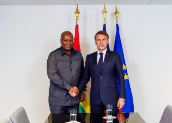 President John Dramani Mahama meets French President Emmanuel Macron in Paris during Ghana’s global health reform push under the Accra Reset Initiative