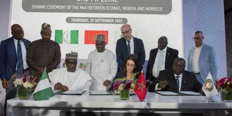 Nigeria and Morocco officials sign gas pipeline agreement alongside ECOWAS representatives at formal ceremony