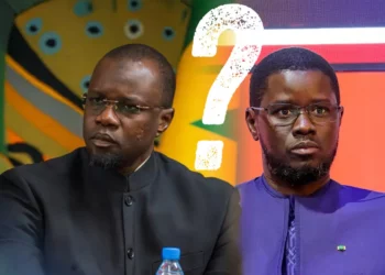 Senegalese President Bassirou Diomaye Faye and former Prime Minister Ousmane Sonko pictured side by side amid growing political uncertainty following the collapse of their ruling alliance