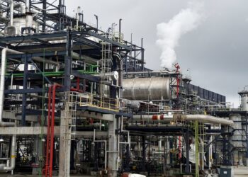 Industrial units and pipelines at the Dangote Petroleum Refinery in Lagos, Nigeria, as the company challenges renewed fuel import licences in court