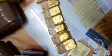 Suspected fake gold bars and documents linked to a gold scam investigation in Nairobi