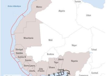 Map of the proposed Nigeria-Morocco gas pipeline route across West Africa and Morocco